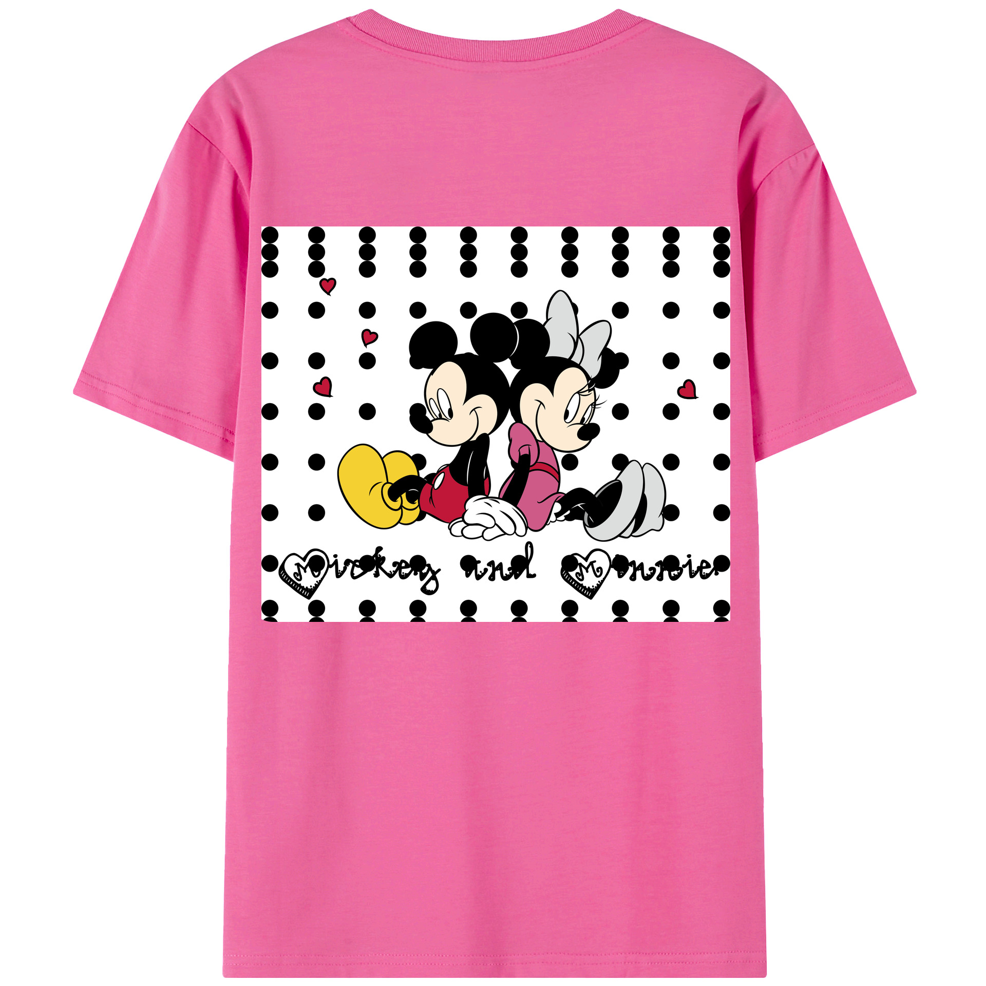 （画像用） ミッキーマウス Mickey Mouse レディース半袖Tシャツ(バックプリント)